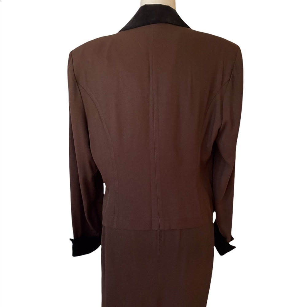 VINTAGE DANI MAX SKIRT SET Size 14 Chocolate Brown Excellent Preloved Condition - Picture 5 of 13